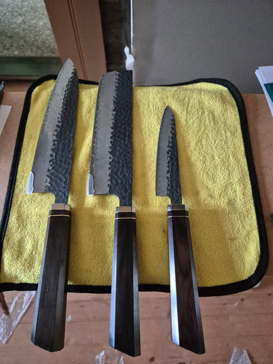 3 sett egenkomponerte kokkekniver